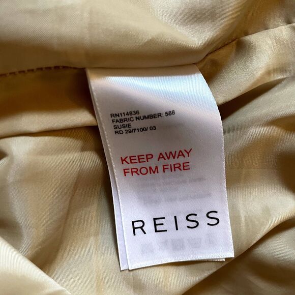 Reiss Tan Cocktail Dress Tan Tie Sz 0 - Picture 9 of 9